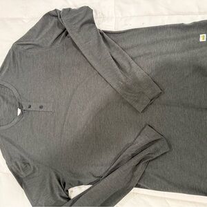 Vuori Gray Long Sleeve Henley Shirt